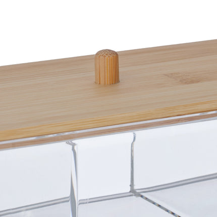 Make-up storage with lid in bamboo