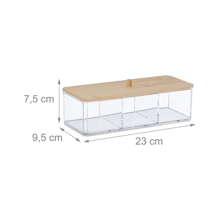 Make-up storage with lid in bamboo