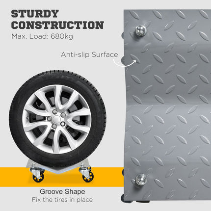 Maneuvering jack kit, tire assist with 4 wheels, grey, 40.5x30 cm