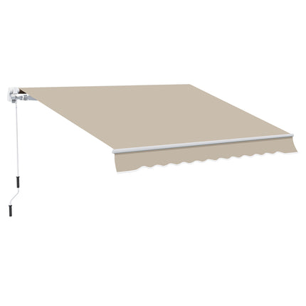 Manual folding arm awning, 4m, Sun protection, White/Beige