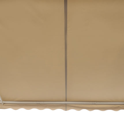 Manual folding arm awning, 4m, Sun protection, White/Beige