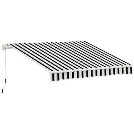 Manual folding arm awning 4m, Sun protection, White/Blue