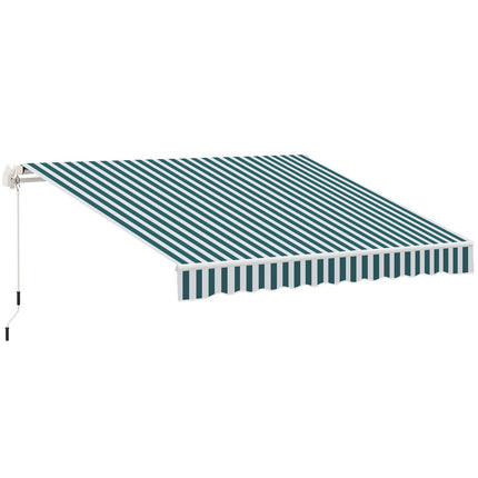 Manual folding balcony awning, 4m, Sun protection, White/Green