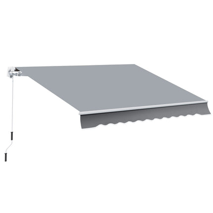 Manual Arm Awning, 4M, Sun Protection, Wall Mount, White/Grey
