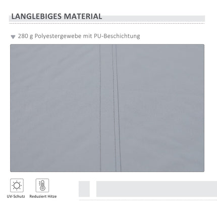 Manual Arm Awning, 4M, Sun Protection, Wall Mount, White/Grey