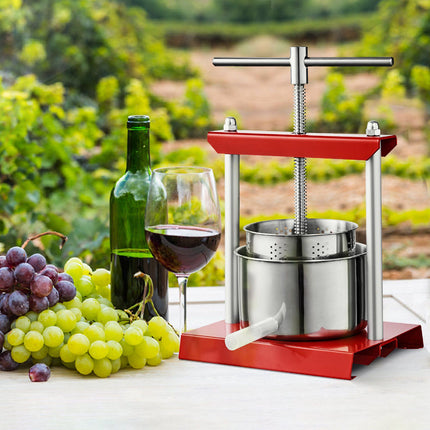 Manual Fruit Wine Press 2L, Stainless Steel, T-Handle