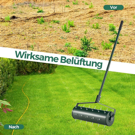 Manual Lawn Aerator Roller – 53x130 cm, 33 Spikes
