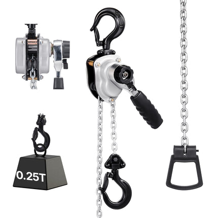 Manual Lever Chain Hoist, 0.25T 250kg, 1.5m Lift