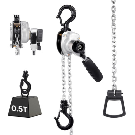 Manual Lever Chain Hoist, 0.5 Ton, 6 m G80 Chain