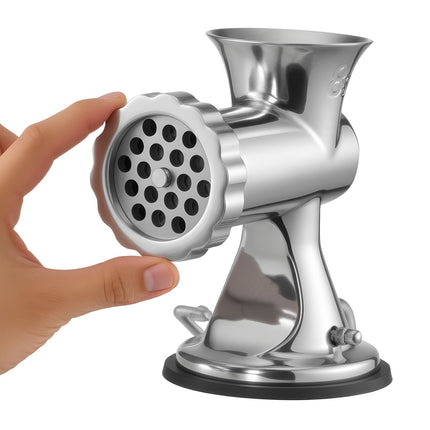 Manual Meat Grinder, 304 Stainless, Suction Cup Clamp, #8