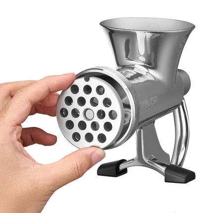 Manual Meat Grinder, 304 Stainless, Table Clamp, Sausage Kit