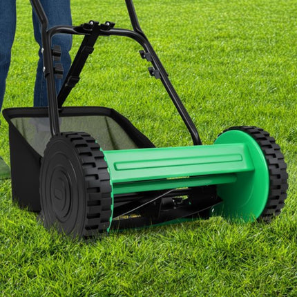 Manual Reel Lawn Mower, 30cm Cut, 18.5L Catcher