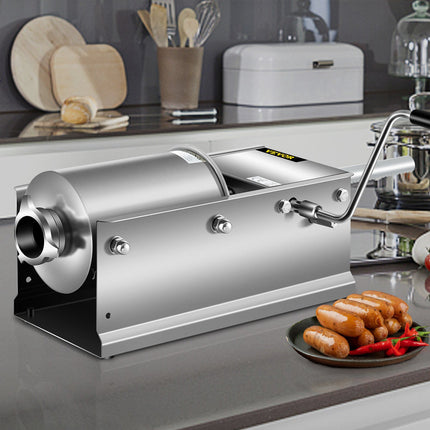 Manual Sausage Stuffer, 3L, 304 Stainless, 5 Tubes