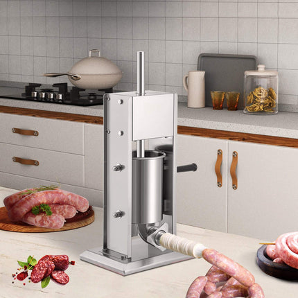 Manual Vertical Sausage Stuffer, 3L, 304 Steel, 4 Tubes
