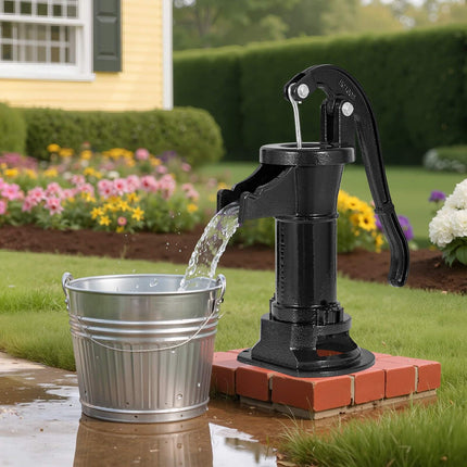 Manual Well Hand Pump, Cast Iron, 25 Ft Lift