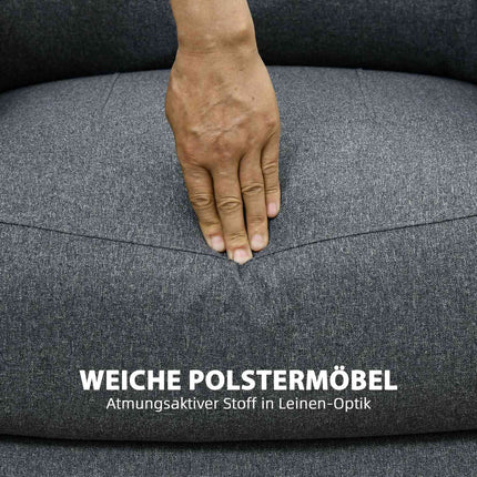 Lounger with footrest, 150 kg capacity, linen look