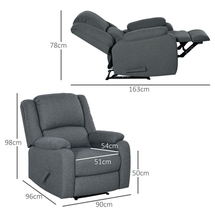 Lounger with footrest, 150 kg capacity, linen look