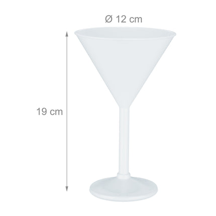 Martini glass in plastic, set of 6