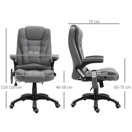 Ergonomic massage chair, height adjustable, grey, 67x74x116-126 cm