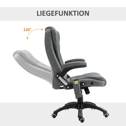 Ergonomic massage chair, height adjustable, grey, 67x74x116-126 cm