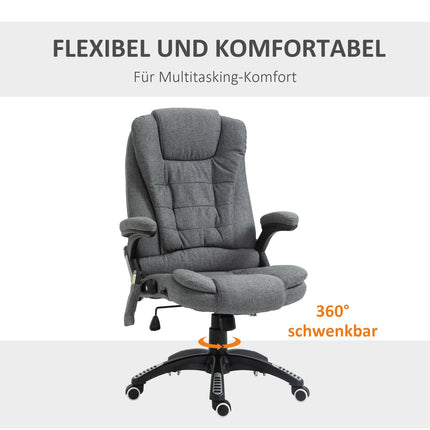 Ergonomic massage chair, height adjustable, grey, 67x74x116-126 cm
