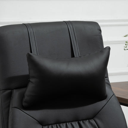 Black swivel massage chair - 7 points, adjustable footrest