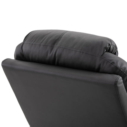 Black artificial leather massage chair - reclining relaxation