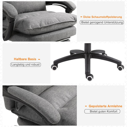 Ergonomic gray swivel gaming chair, height adjustable, nylon