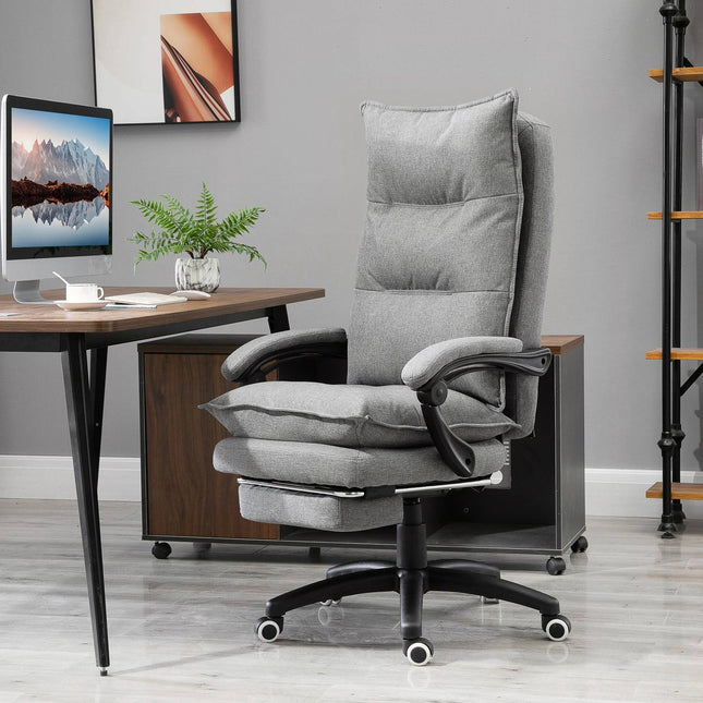Ergonomic gray swivel gaming chair, height adjustable, nylon