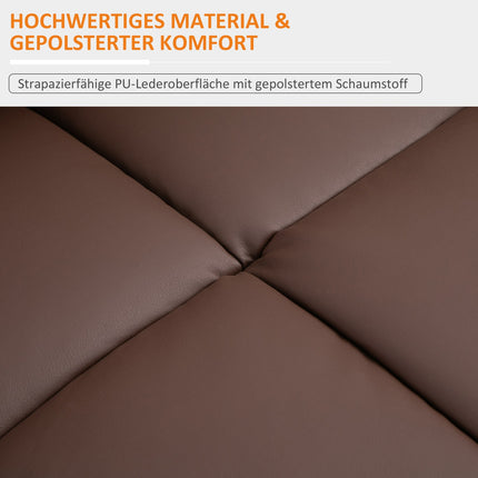 Electric massage armchair, brown artificial leather, 94x99 Cm