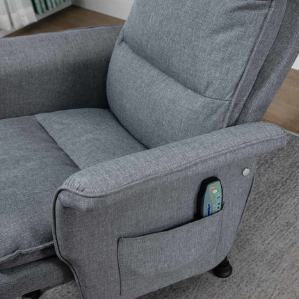 Electric gray swivel massage chair with footstool and remote control