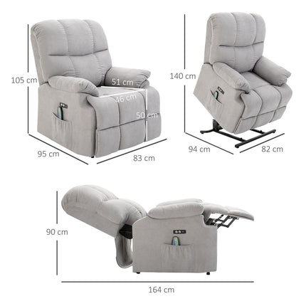 Massage chair with standing aid, adjustable, USB remote control