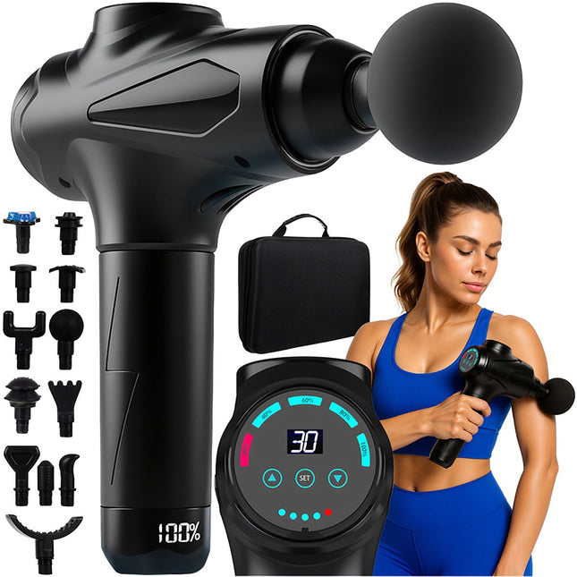 Massagepistool met 30 niveaus en 12 tips