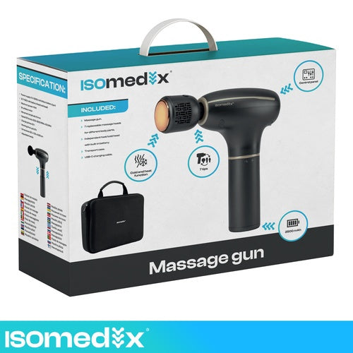 Massagepistool met 7 opzetstukken, warmte-/koudetherapie, 30 snelheden