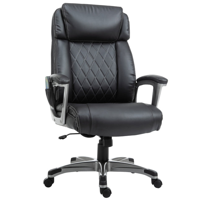 Massage office chair, artificial leather, swivel, with headrest