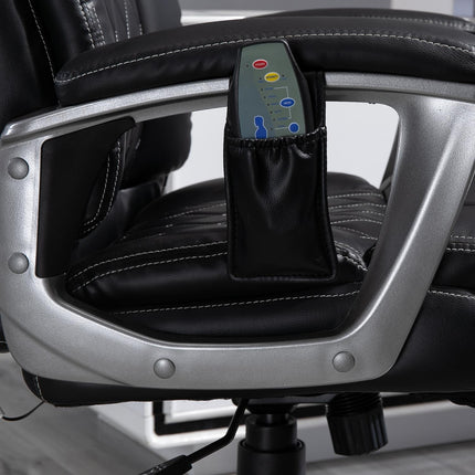 Massage office chair, artificial leather, swivel, with headrest