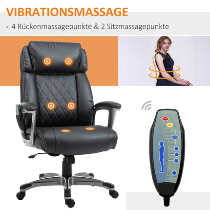 Massage office chair, artificial leather, swivel, with headrest