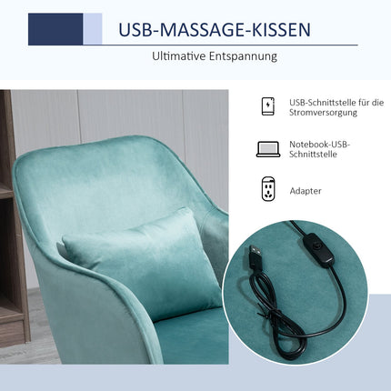 Office massage chair - USB vibration, lumbar support, 78-86 cm