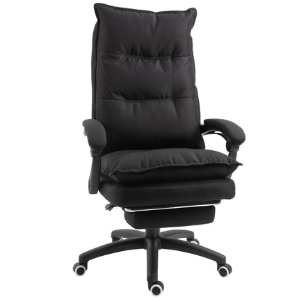 Ergonomic office chair, massage & recline with footrest, black