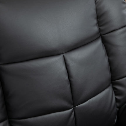 Electric recliner with massage - artificial leather, black