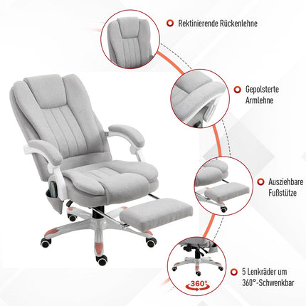 Massage chair - polyester foam, gray, adjustable height