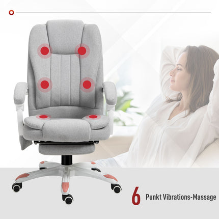 Massage chair - polyester foam, gray, adjustable height