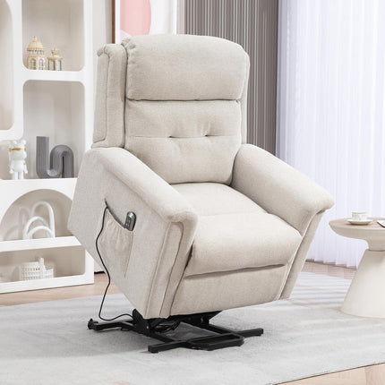 Electric reclining massage chair, Remote controlled, Light grey