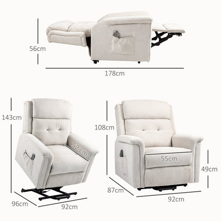 Electric reclining massage chair, Remote controlled, Light grey