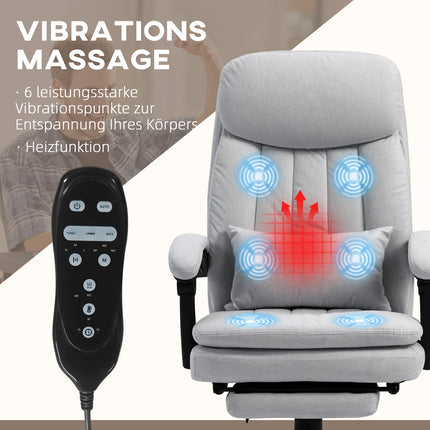 Ergonomic reclining office chair, gray - massage function