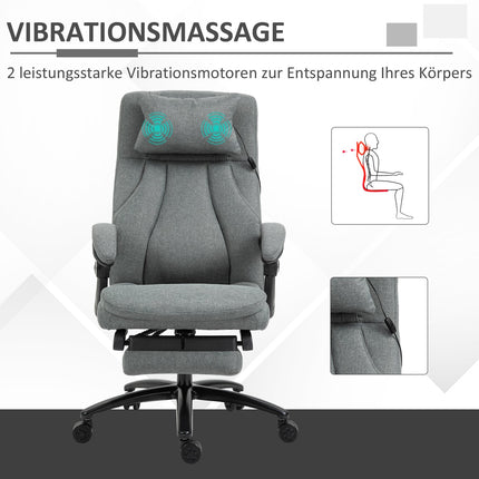 Ergonomic reclining gray office chair - adjustable in height