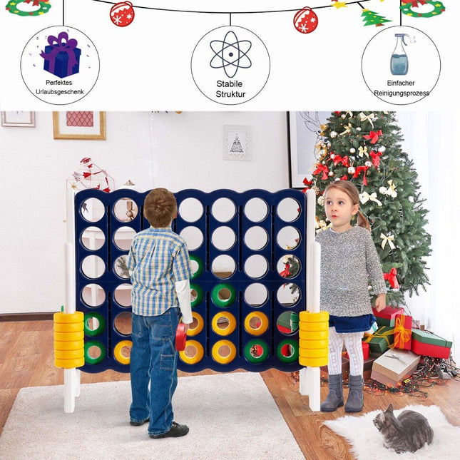 Match 4 giant game set for children and adults 120 x 42 x 104 cm gray + dark blue