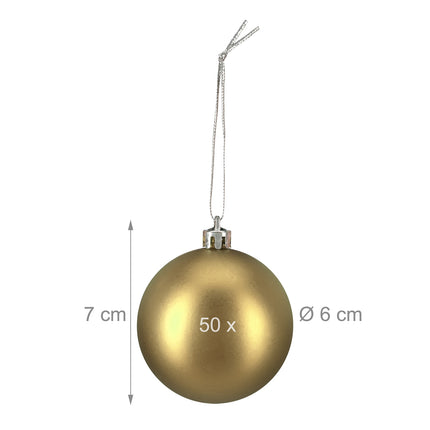 Matte Christmas Tree Baubles Set, 50 Pieces