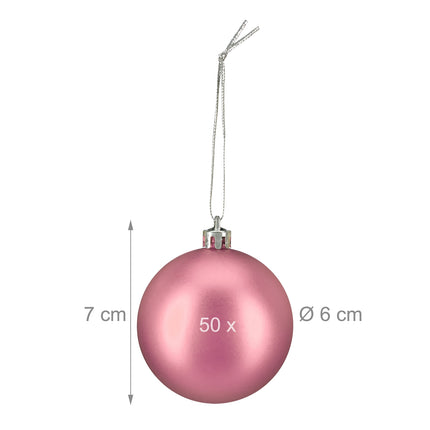 Matte Christmas Tree Baubles Set, 50 Pieces