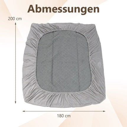 Mattress Protector, Soft Velvet Topper, 180x200 cm, Gray